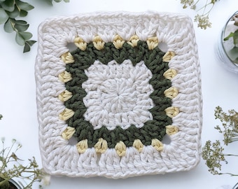 Flor minimalista fácil nº 1 Cuadrado de la abuela a crochet PATRÓN PDF / Tutorial paso a paso en español con fotos / Apto para principiantes