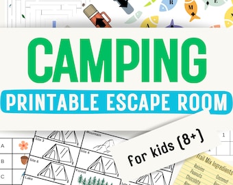 Camping Escape Room – Printable Puzzle Game for Kids (Ages 8-13) (Digital PDF)