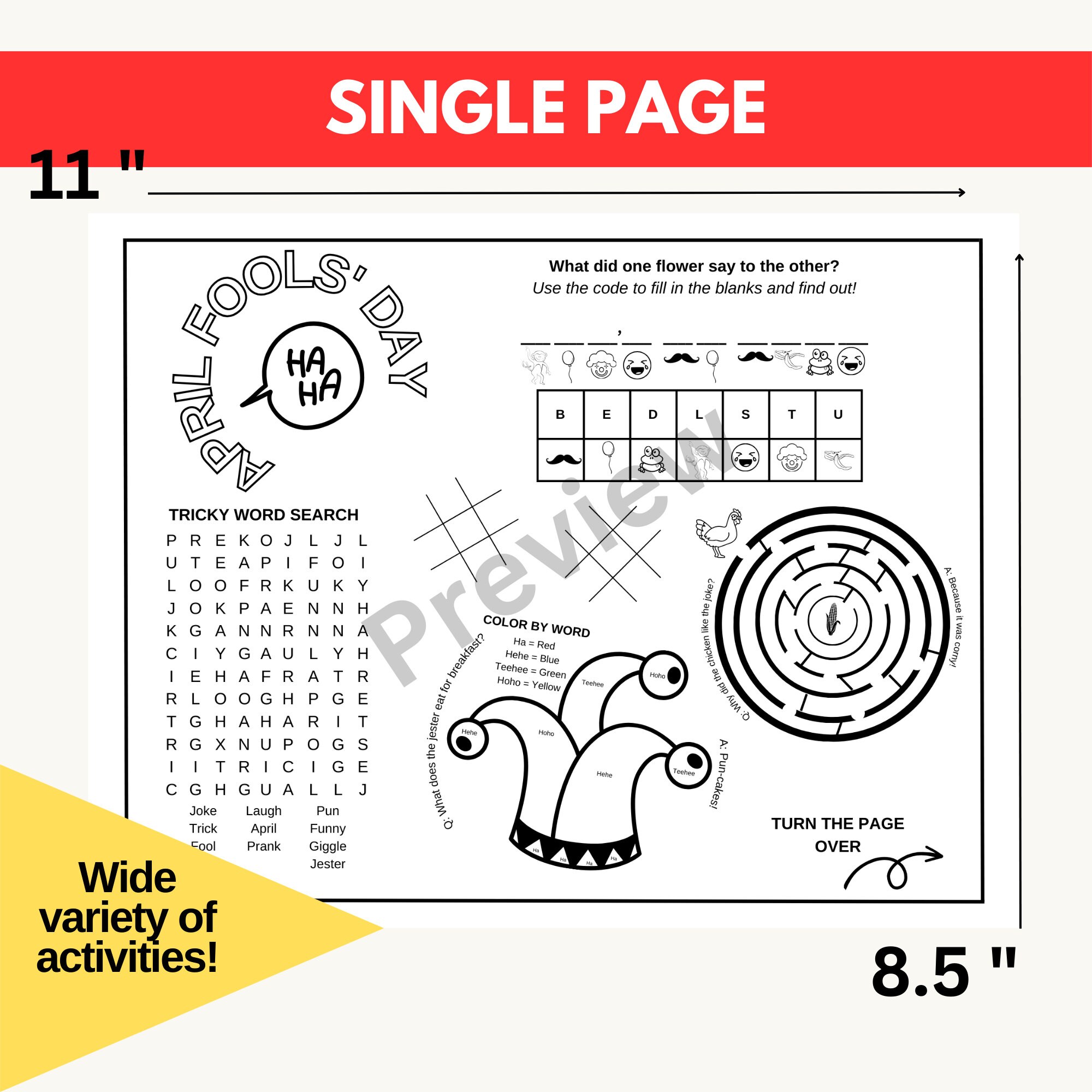 April Fools Day Printable Activities Worksheet For Kids Coloring Word April fools day printable activities worksheet for kids coloring word
