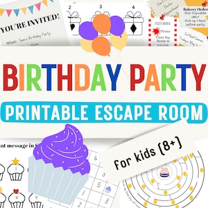 Birthday Escape Room for Kids Party Activity Printable Birthday Mystery Puzzle Game Birthday Party Escape Room for Kids Birthday Ages 8-13