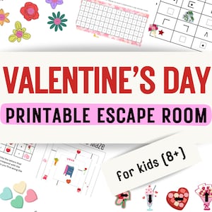 Valentine&#39;s Day Escape Room for Kids - Printable PDF | DIY Escape Game at Home | Mystery Puzzle Codes Escape Room Kit | Ages 8-13