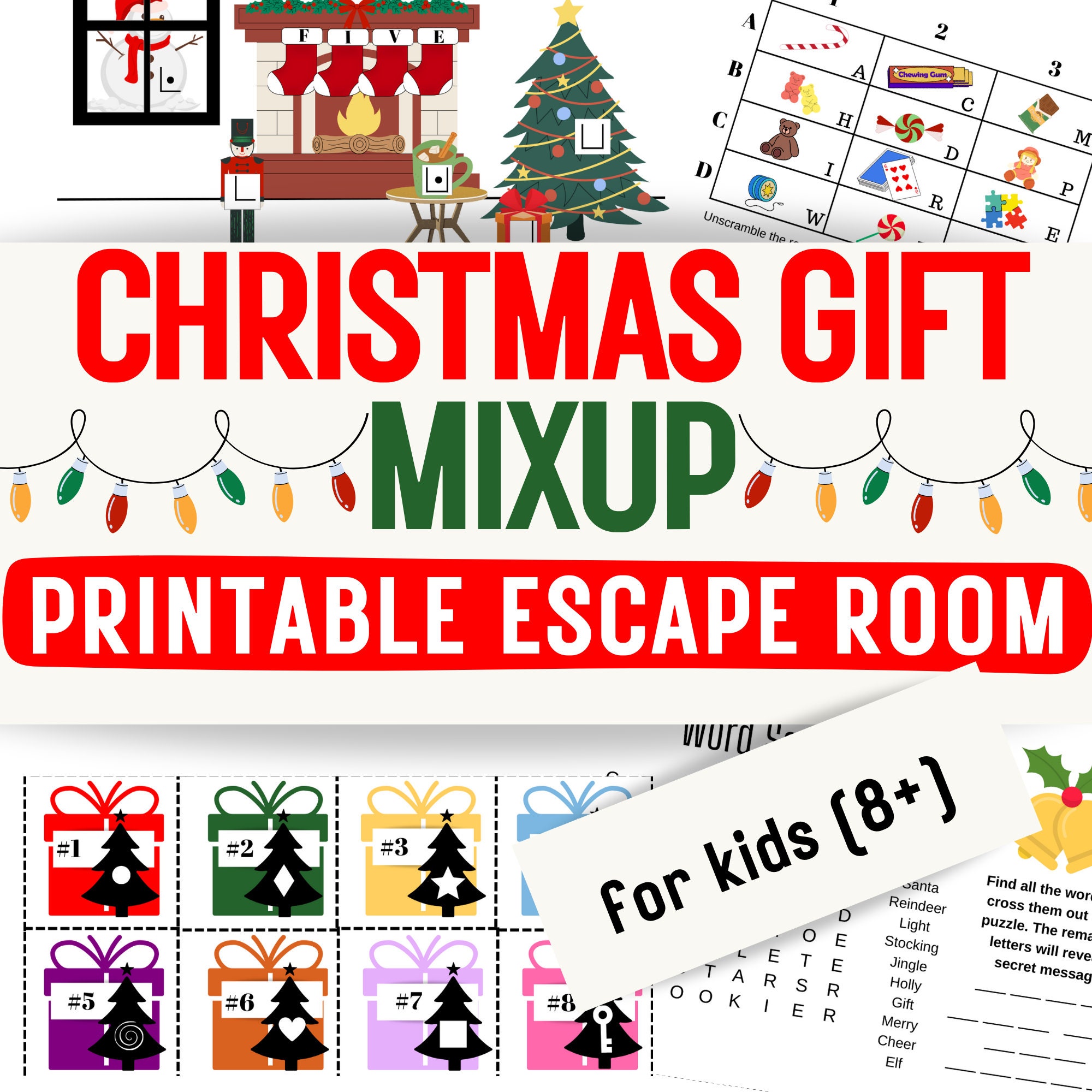 Christmas Escape Room For Kids Printable PDF DIY Escape Game At Home 