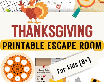 Thanksgiving Escape Room Party Game for Kids – Printable Mystery Puzzle Activity for Families, Classrooms & Homeschool