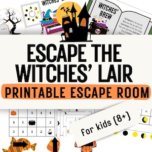 Halloween Escape Room for Kids - Printable PDF Party Game | DIY Escape Game at Home | Mystery Puzzle Codes Escape Room Kit | Ages 8-13