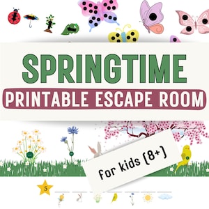 Frühlings-Fluchtraum für Kinder - Druckbares Frühlings-Spiel für Grundschulkinder und Jugendliche - DIY Frühlings-Mystery Puzzle-Party-Aktivität - 8-13 Jahre
