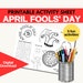 April Fools' Day Printable Activities Worksheet for Kids - Etsy