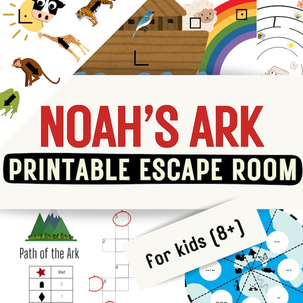 Noah's Ark Bible Escape Room for Kids - Printable PDF | DIY Youth Group Game | Mystery Puzzle Codes Sunday School Activity | Ages 8-13