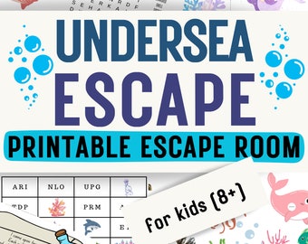 Ocean Escape Room for Kids – Printable Under the Sea Birthday Party Puzzle Game for Ages 8-13