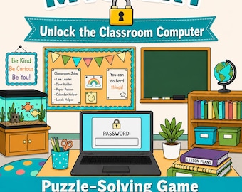Classroom Password Mystery Game - Easy Escape Room for Kids - Printable Scavenger Hunt Puzzle Activity for Elementary Students