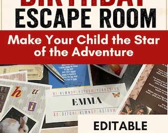 Editable Escape Room Party Kit | Custom Birthday Game for Tweens & Teens | Printable Birthday Puzzle Game