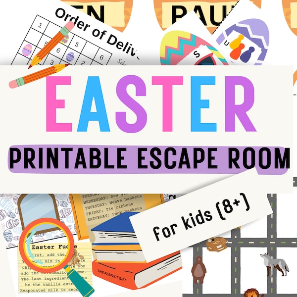 Easter Escape Room for Kids | Printable DIY Escape Game at Home - Easter Activity Puzzle Party Game | Digital PDF - Ages 8-13