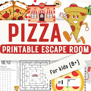 Pizza Escape Room for Kids | Printable DIY Escape Game at Home - Pizza Party Game Puzzle Activity Kit | Digital PDF - Ages 8-12