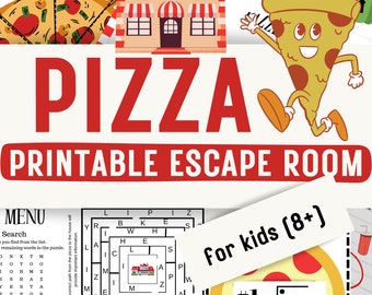 Pizza Escape Room for Kids | Printable DIY Escape Game at Home - Pizza Party Game Puzzle Activity Kit | Digital PDF - Ages 8-12