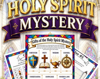 Gifts of the Holy Spirit Mystery Printable Catholic Game for Confirmation Retreat, Sunday School, Youth Group