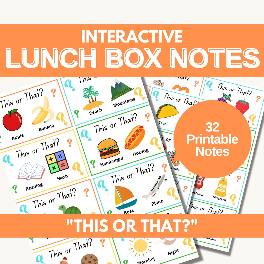 Lunch Box Notes for Kindergarten Non Readers - This or That - 32 Printable Lunch Notes for School Kids - Digital Download Print at Home - Etsy lunch-box-notes-for-kindergarten-non-readers-this-or-that-32-printable-lunch-notes-for-school-kids-digital-download-print-at-home-etsy