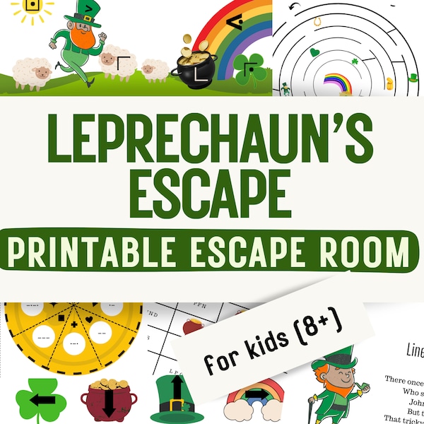 St. Patrick's Day Escape Room for Kids - Printable PDF | DIY Escape Game at Home | Mystery Puzzle Codes Escape Room Kit | Ages 8-13