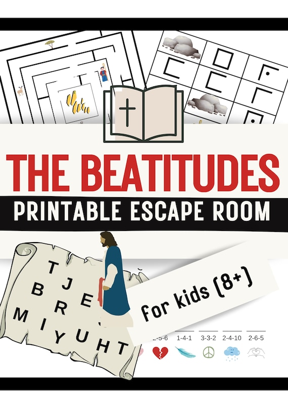 Beatitudes Christian Escape Room – Printable Bible Game for Sunday School or Youth Group Ages 8-13