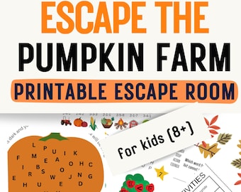 Fall Party Game for Kids – Printable Pumpkin Farm Escape Room Activity for Classroom Parties, Groups & Homeschool