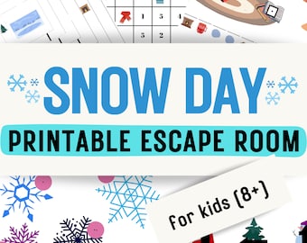Winter Escape Room voor kinderen – Snow Day-puzzelspel (afdrukbare pdf)