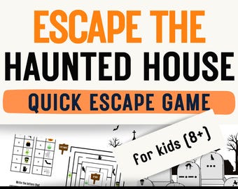 Halloween Escape Room – Haunted House Puzzle Game, Ages 8-13 (PDF)