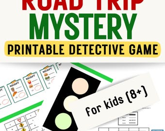 Road Trip Game for Kids, Printable Detective Mystery, Car Ride Activity PDF