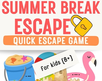 Summer Break Escape Room Game – Quick Kids Group Puzzle Party Activity (PDF)
