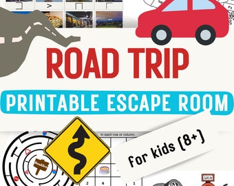 Printable Road Trip Escape Room for Kids – DIY Mystery Puzzle (Ages 8-13) (Digital PDF)