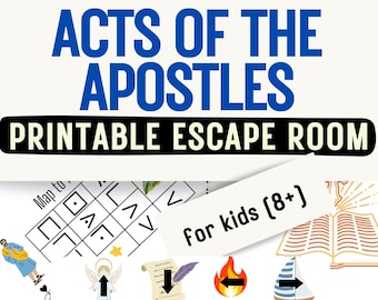 Acts of the Apostles Escape Room – Printable Book of Acts Bible Game for Kids (Ages 8-13)