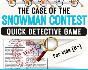 Winter Party Detective Game: Snowman Contest Mystery (PDF)