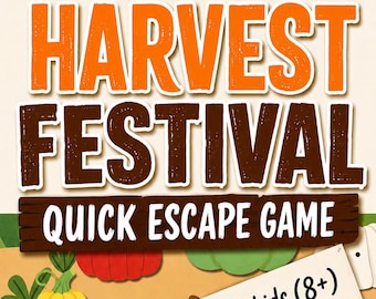 Fall Party Printable Game – Harvest Festival Escape Room for Kids – Group Puzzle Activity for Classes, Families & Groups