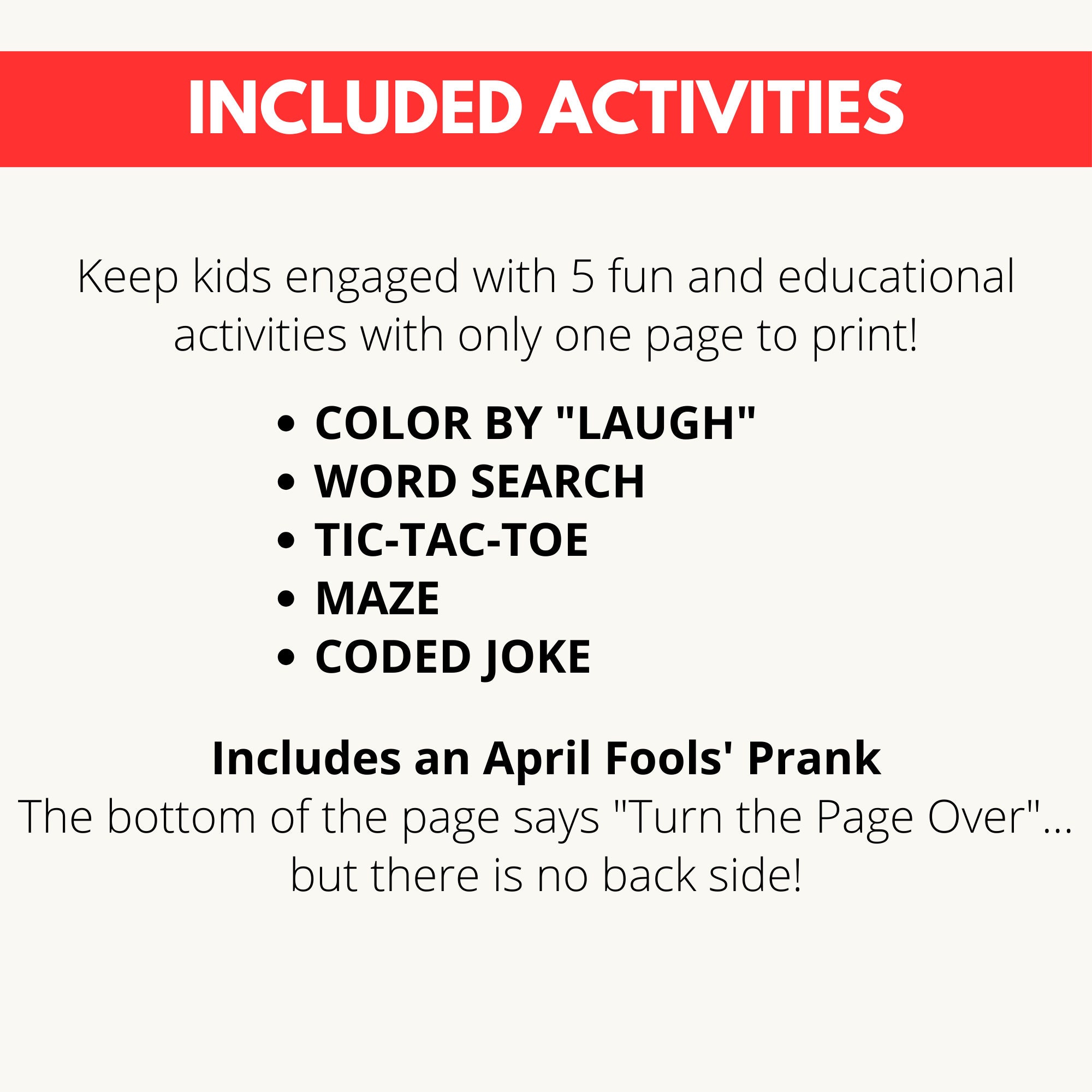 April Fools Day Printable Activities Worksheet For Kids Coloring Word April fools day printable activities worksheet for kids coloring word