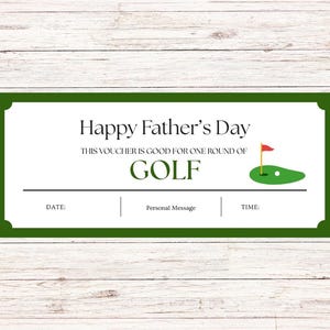 Bon de golf pour la fête des pères – Coupon imprimable pour papa – Chèque-cadeau numérique – Téléchargement instantané