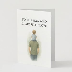 Vatertagskarte von Partner - Druckbares faltbares A5 oder 5x7 "-Gedicht „To the Man WhoLeads with Love" - Bearbeitbare Canva-Vorlage PDF