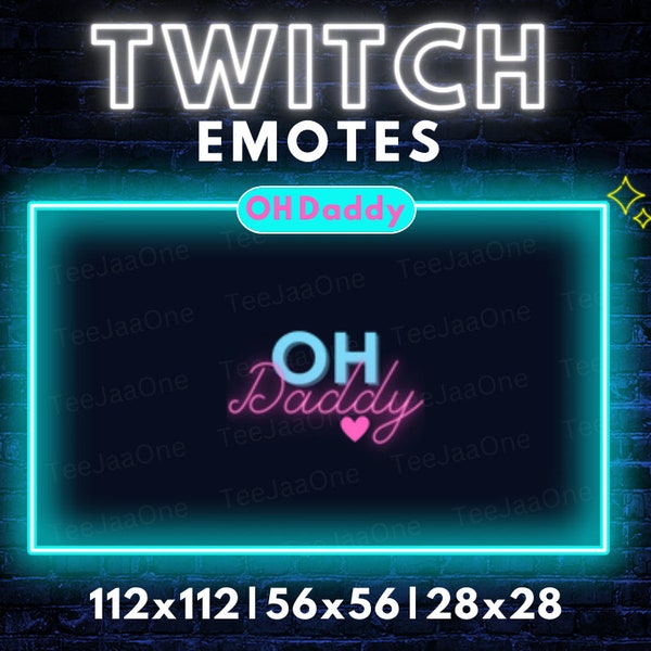 Twitch Oh Daddy Emote / Heart / Pastel / Kawaii / Streamer / Streamer Graphics