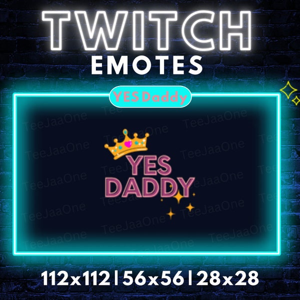 Twitch Yes Daddy Emote / Crown / Pastel / Kawaii / Streamer / Streamer Graphics