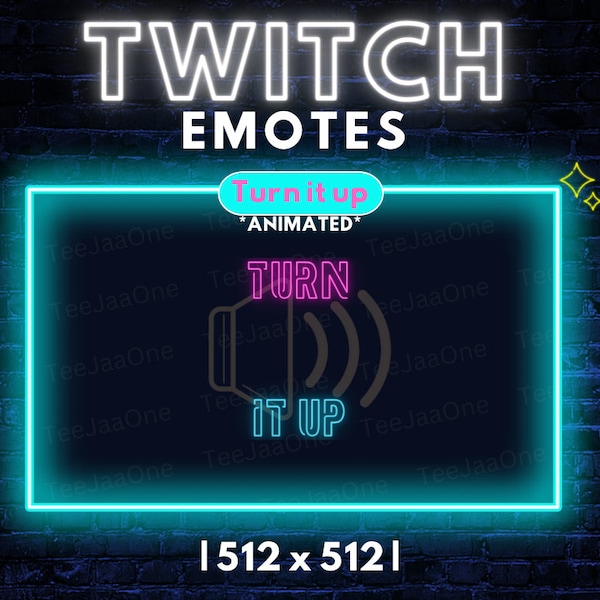 Twitch Animated Emote / Turn it up / Speaker / Music / Gamer / Streamer / Streamer Graphics