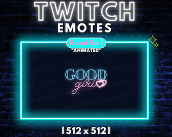 Twitch Animated Emote / Good Girl / Neon Sign / Heart / Pastel / Kawaii / Streamer / Streamer Graphics