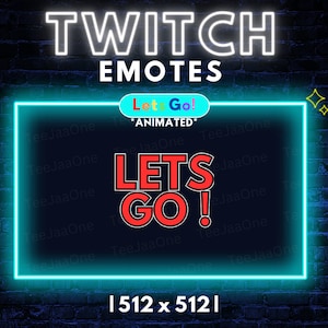 Twitch Animated Emote / Lets Go / Rainbow / Hype / Gamer / Streamer / Streamer Graphics
