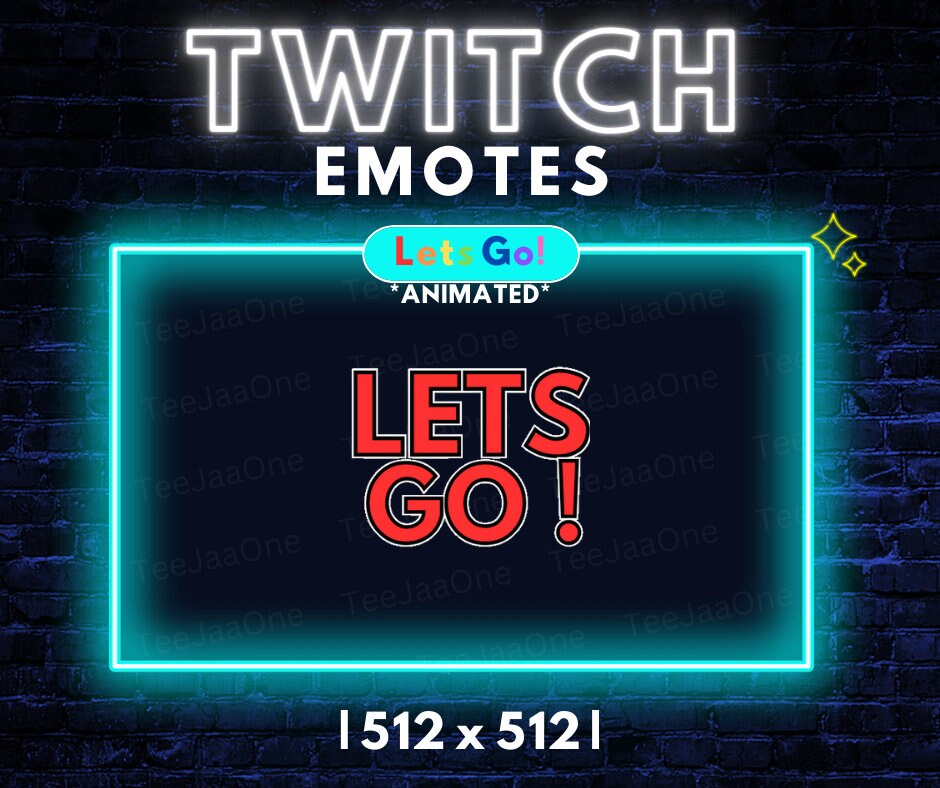 Twitch Animated Emote / Lets Go / Rainbow / Hype / Gamer / Streamer / Streamer Graphics