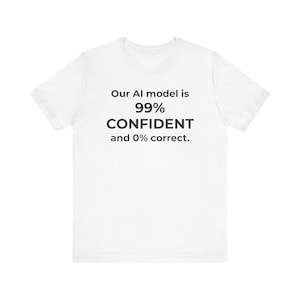 AI Shirt – &quot;Our AI model&quot; – Funny ChatGPT T-Shirt – Prompted Threads – Bella+Canvas Tee – Free Shipping