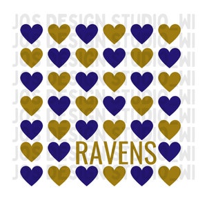 Baltimore Ravens Square Heart Design