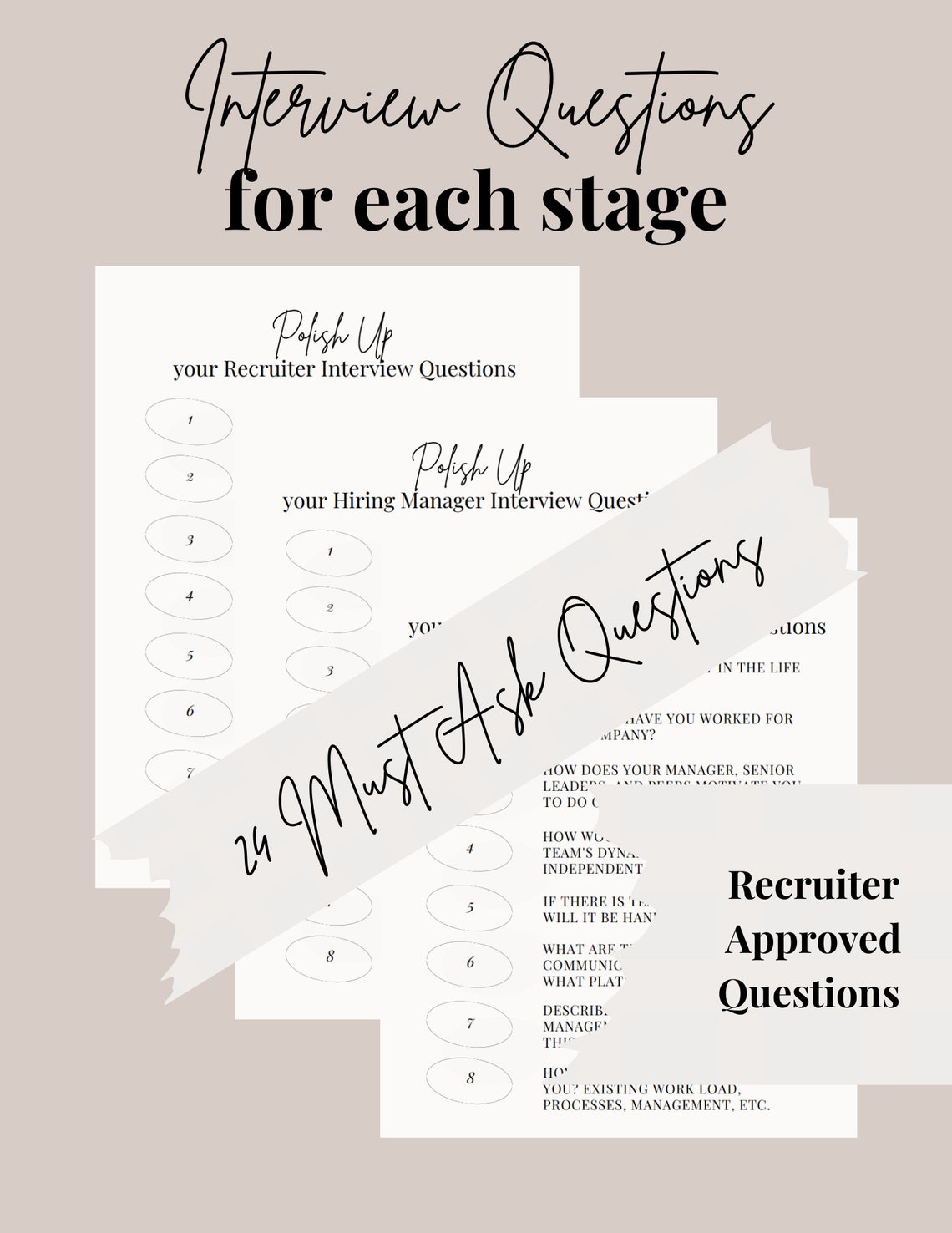 Interview Guide Bundle | Interview Steps to Success | Must Ask ...