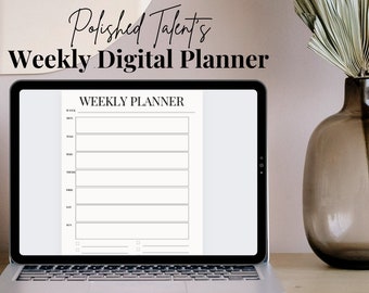 Digital Weekly Planner | Minimalist and Slick Weekly Planner | Canva Edit Friendly Document | Printable Digital Download | 2024 Planner