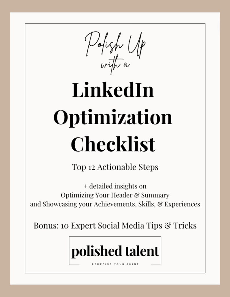 LinkedIn Profile Optimization Checklist LinkedIn HowToGuide LinkedIn Strategy & Audit LinkedIn Recommendations Professional Branding image 2