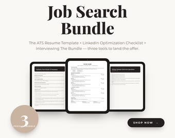 Sjabloon voor ATS-cv voor zoeken naar vacatures, LinkedIn-checklist, interviewgids (digitale download)