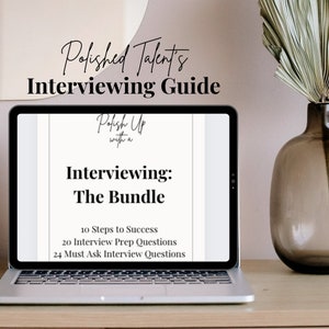 Paquete de guía de entrevistas / Pasos de la entrevista para lograr el éxito / Preguntas que debe hacer la entrevista / Documento compatible con Canva / Preparación para la entrevista