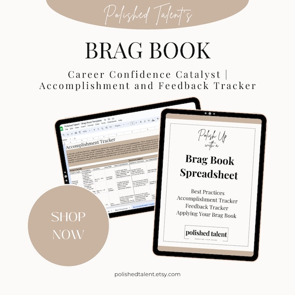 Career Brag Book Spreadsheet | Google & Excel Sheet | Career Accomplishment and Results Tracker | Career Development | Tracker Template