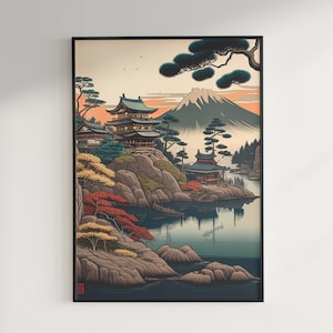 Zen in Japan, DIY Poster, DIGITAL Print, Landscape Idyll, Japanese Landscape