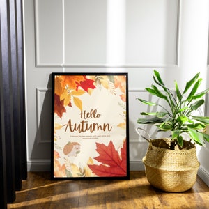Cartel de otoño, acogedor, acción de gracias, calabaza.