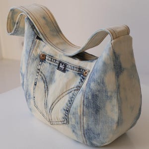 Recycled vintage denim/jeans shoulder bag